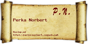 Perka Norbert névjegykártya